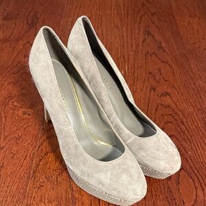Light Gray Suede Heels